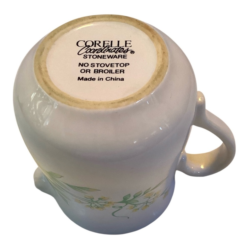 Corelle Coordinates Yellow and Pink Floral Stoneware Creamer Pitcher - Picture 3 of 6